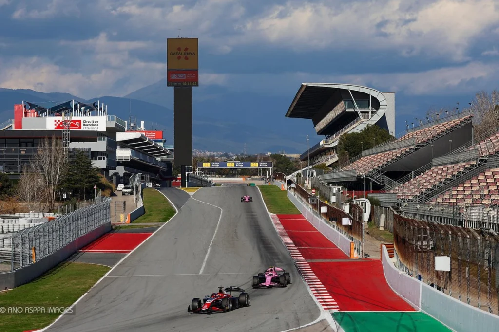 2025 FIA Formula 2 pre-season test, image 1: motorsport action at Circuit de Barcelona-Catalunya, Montmeló, Spain, photographer Daniel Ballarín López, ASPPA IMAGES and DBL Photoagency