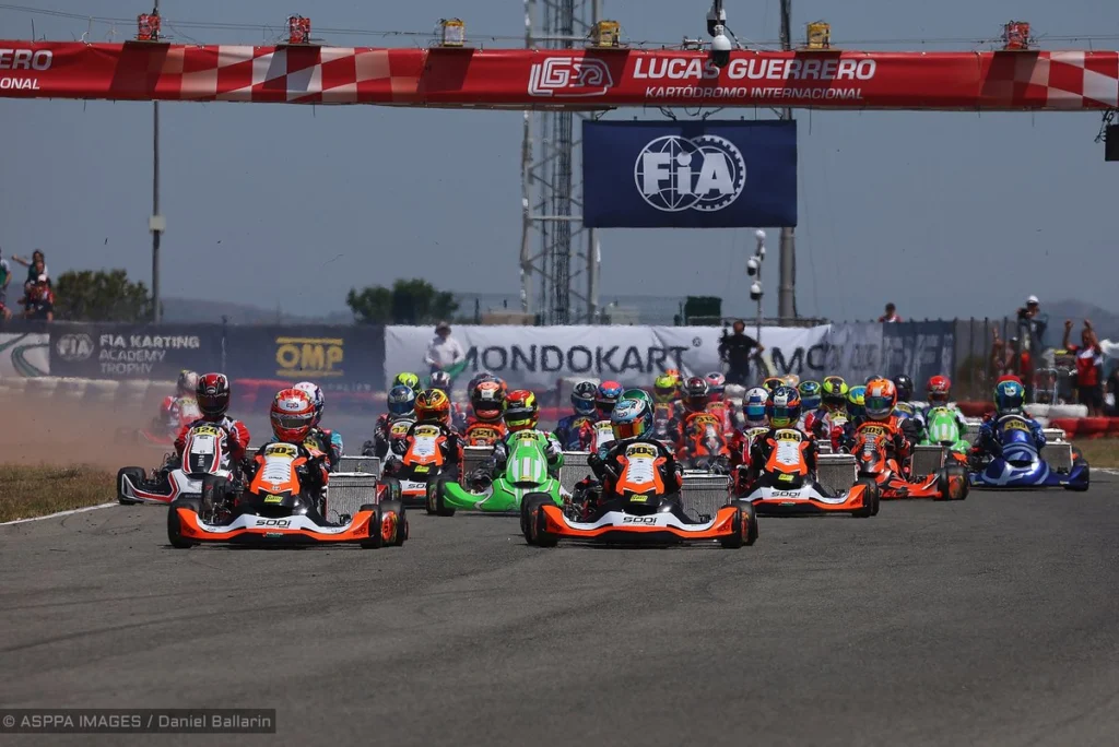 opening round of the 2025 FIA Karting European Championship — KZ2, image 10: motorsport action at Kartódromo Internacional Lucas Guerrero, Chiva, Valencia, Spain, photographer Daniel Ballarín López, ASPPA IMAGES and DBL Photoagency